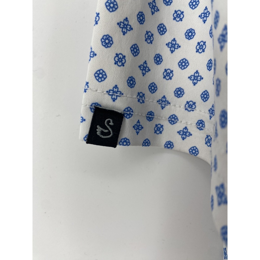 Swannies Shirt Mens Large Geometric Golf Polo Performance Stretch Casual Logo - Picture 10 of 10